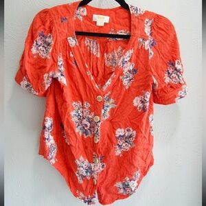 Maaeve by Anthropologie Red Blouse